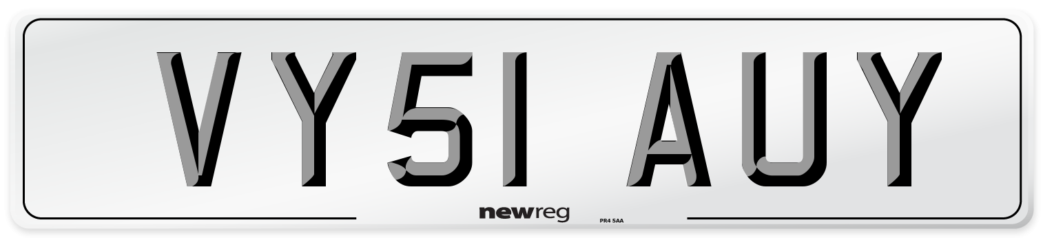 VY51 AUY Number Plate from New Reg
